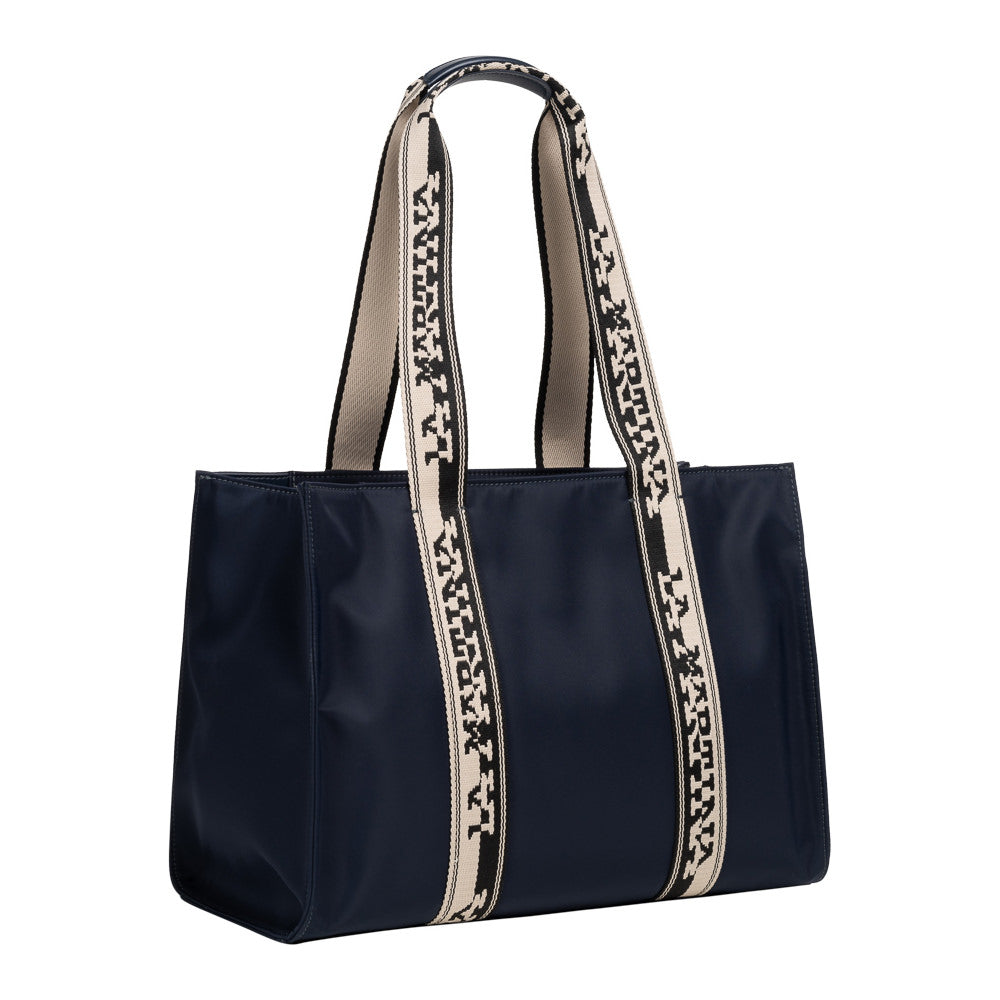La Martina Large Nylon Handbag Amanda | Blue
