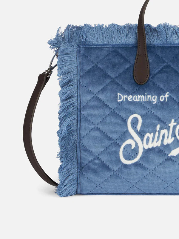 MC2 Saint Barth Colette Velvet Quilt Effect Bag | Blue