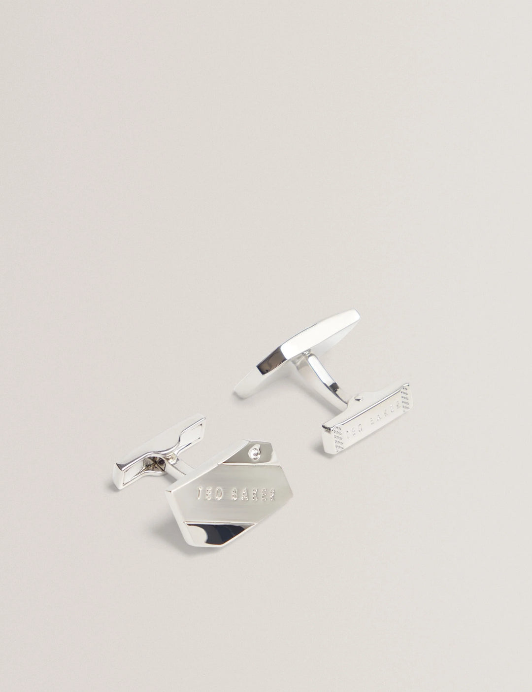 Ted Baker Criis Brushed Metal Cufflinks | Silver