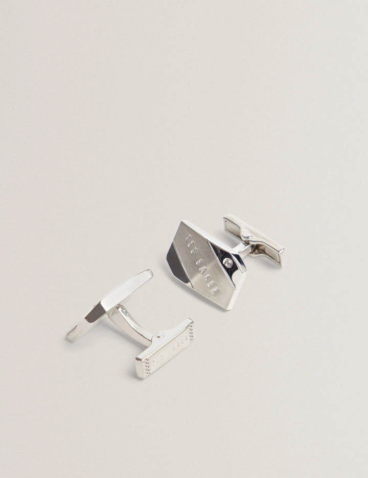 Ted Baker Criis Brushed Metal Cufflinks | Silver