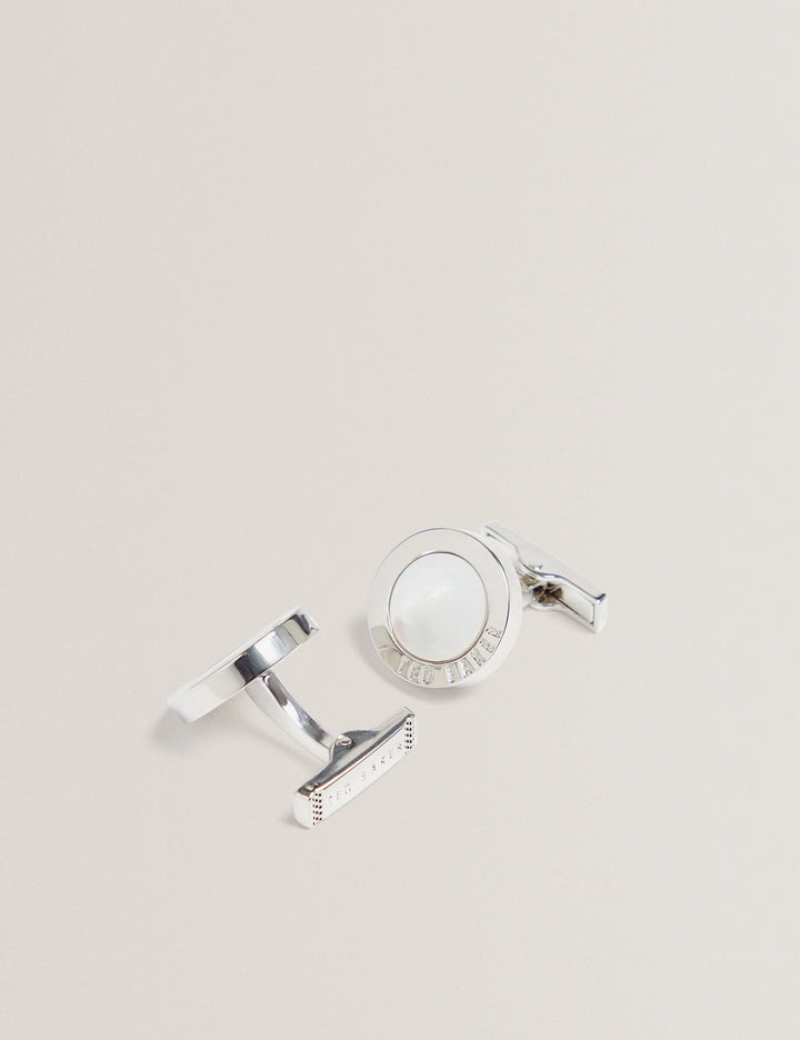 Ted Baker Cooper Round Epoxy Cufflinks | Silver