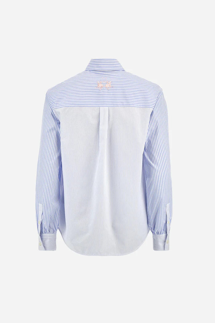 La Martina Women’s Classic Shirt in Striped Poplin | Blue/White