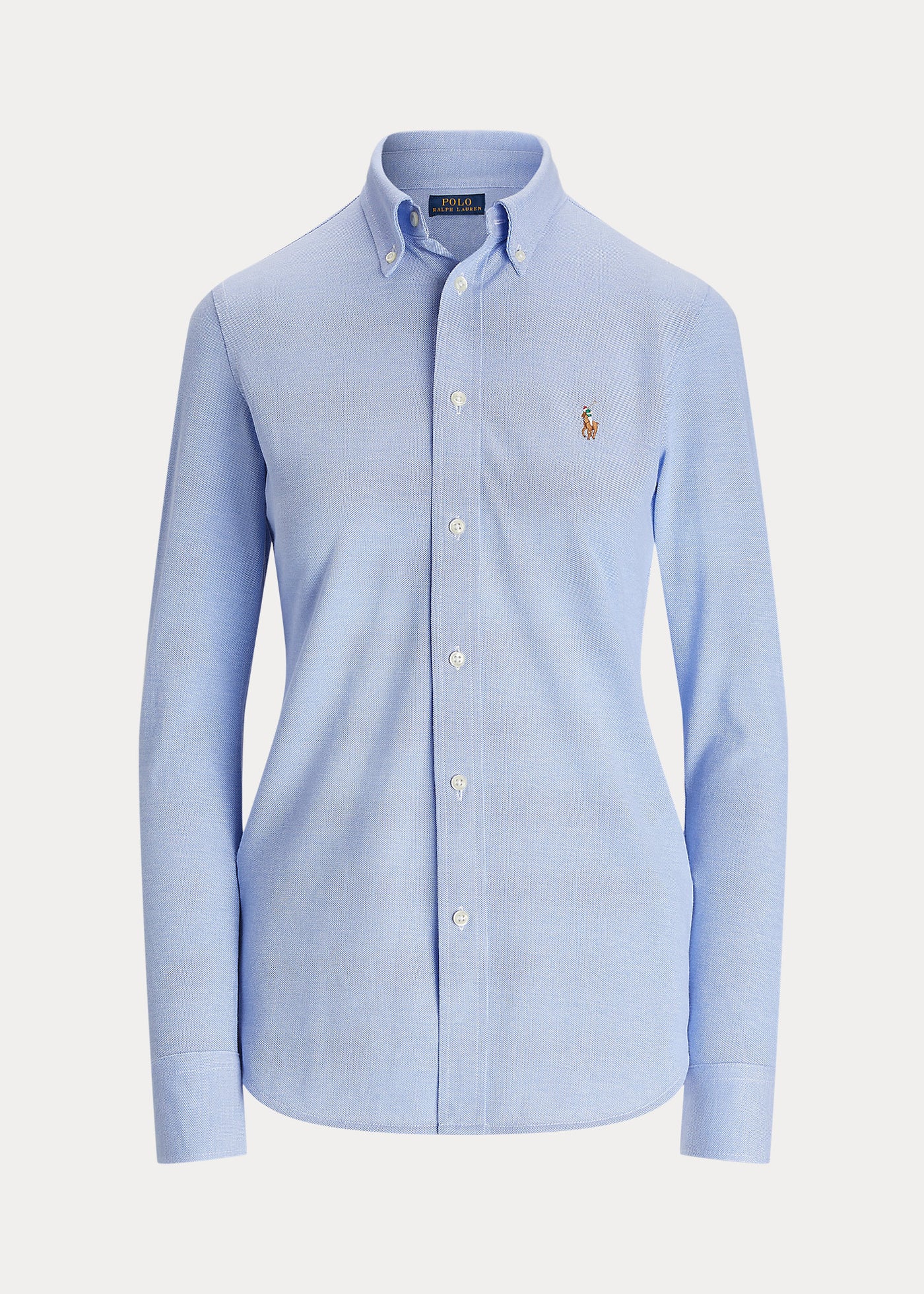 Ralph Lauren Knit Cotton Oxford Shirt | Harbor Blue