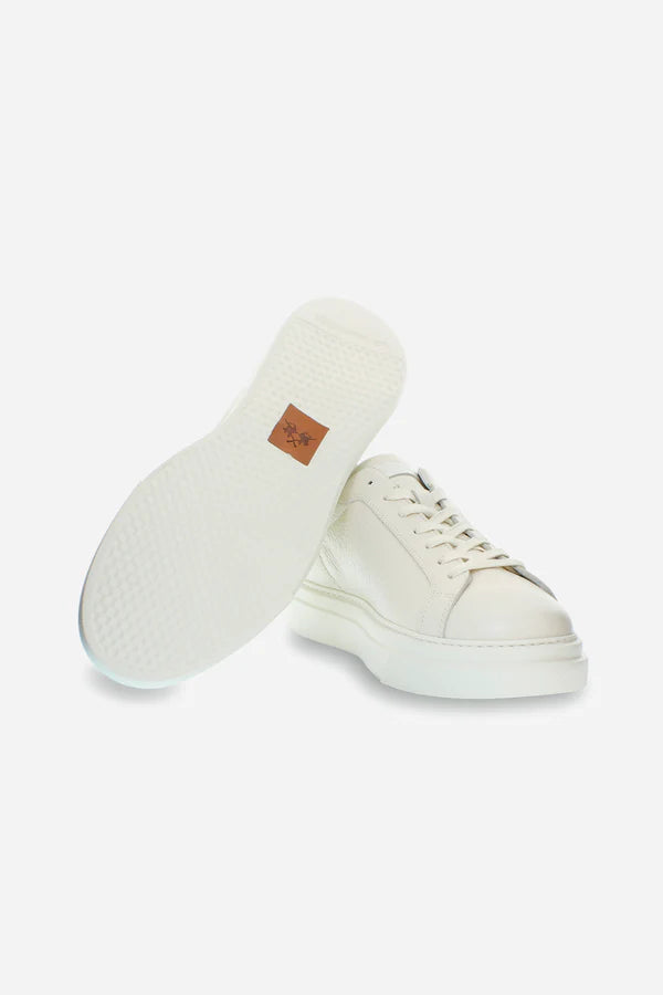 La Martina Men's Shoes Leather Trainers | Off White