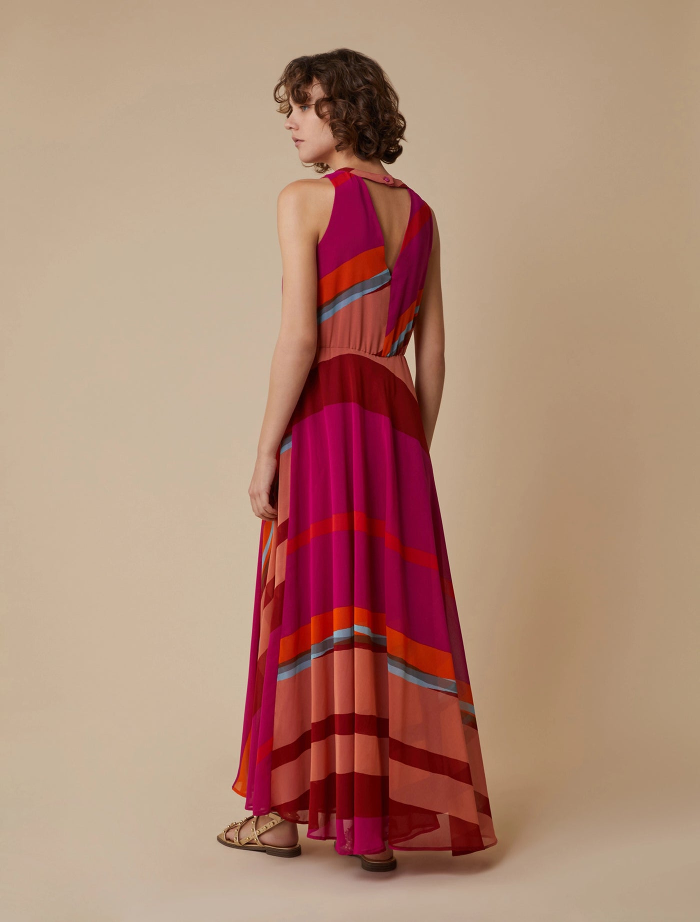 PennyBlack Long Georgette Dress | Fuchsia