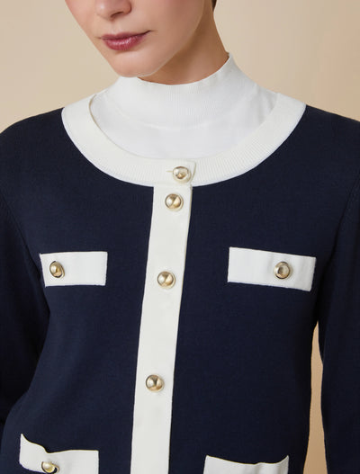 PennyBlack Boxy Fit Cardigan | Navy