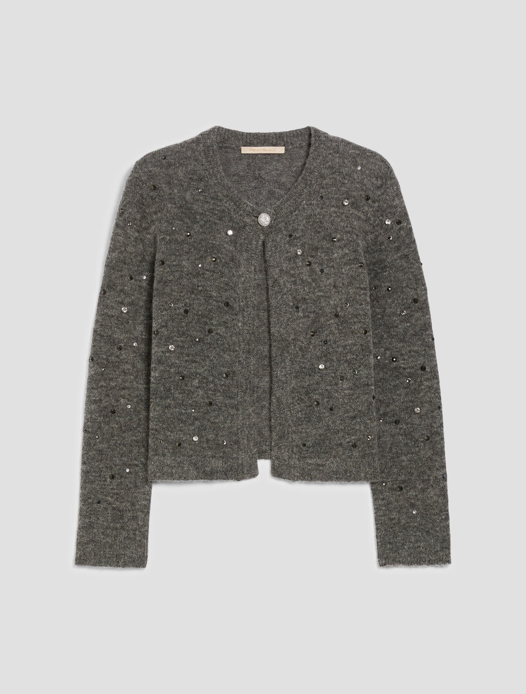 PennyBlack Mastino Rhinestone-detail Boxy Cardigan | Grey