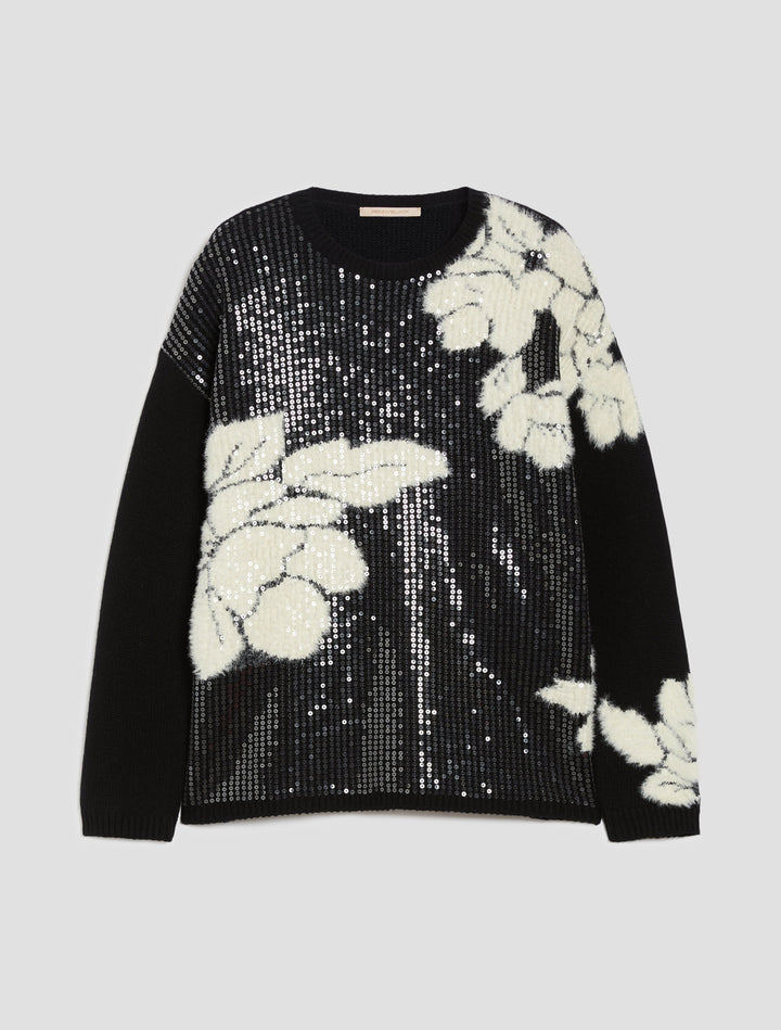 PennyBlack Godezia Sequin-adorned Jacquard Sweater | Black