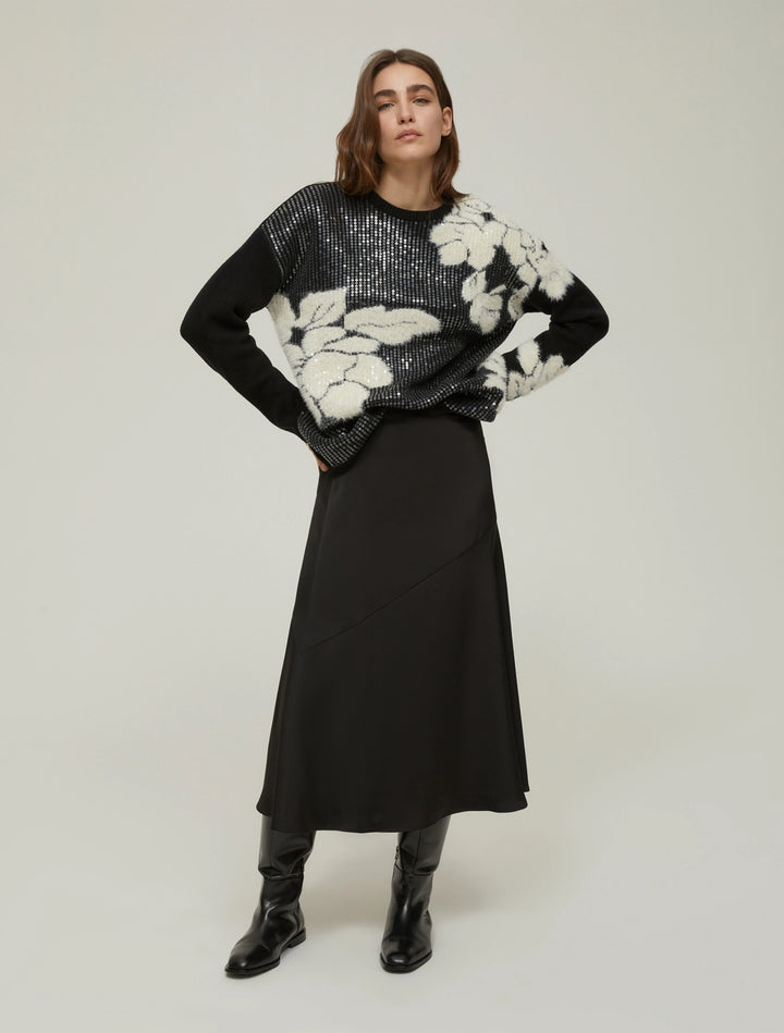 PennyBlack Godezia Sequin-adorned Jacquard Sweater | Black