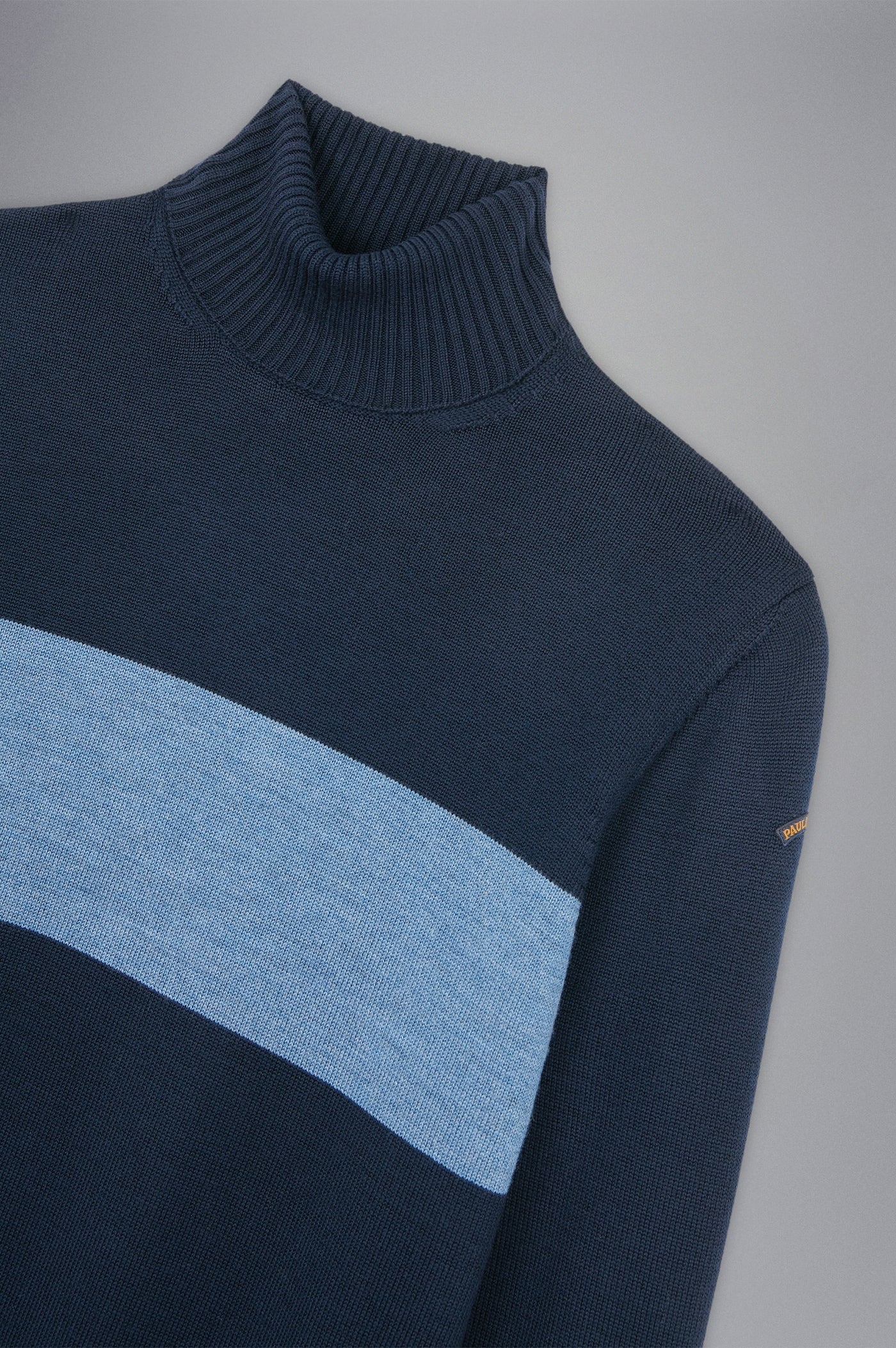 Paul & Shark Wool Turtleneck Sweater with Moon Badge | Blue