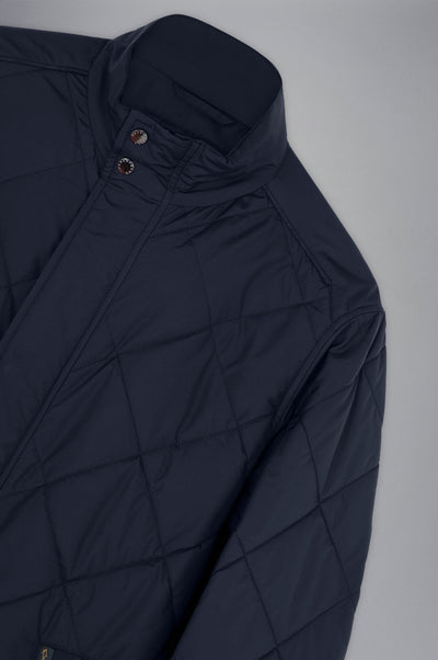 Paul & Shark Save The Sea Quilted Jacket with Alcantara® and Shark Fin | Navy