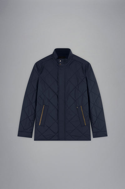 Paul & Shark Save The Sea Quilted Jacket with Alcantara® and Shark Fin | Navy