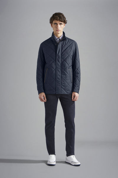 Paul & Shark Save The Sea Quilted Jacket with Alcantara® and Shark Fin | Navy