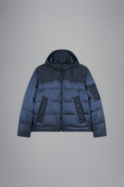 Paul & Shark Iridescent Re-Goose Down Jacket with Shark Fin | Navy