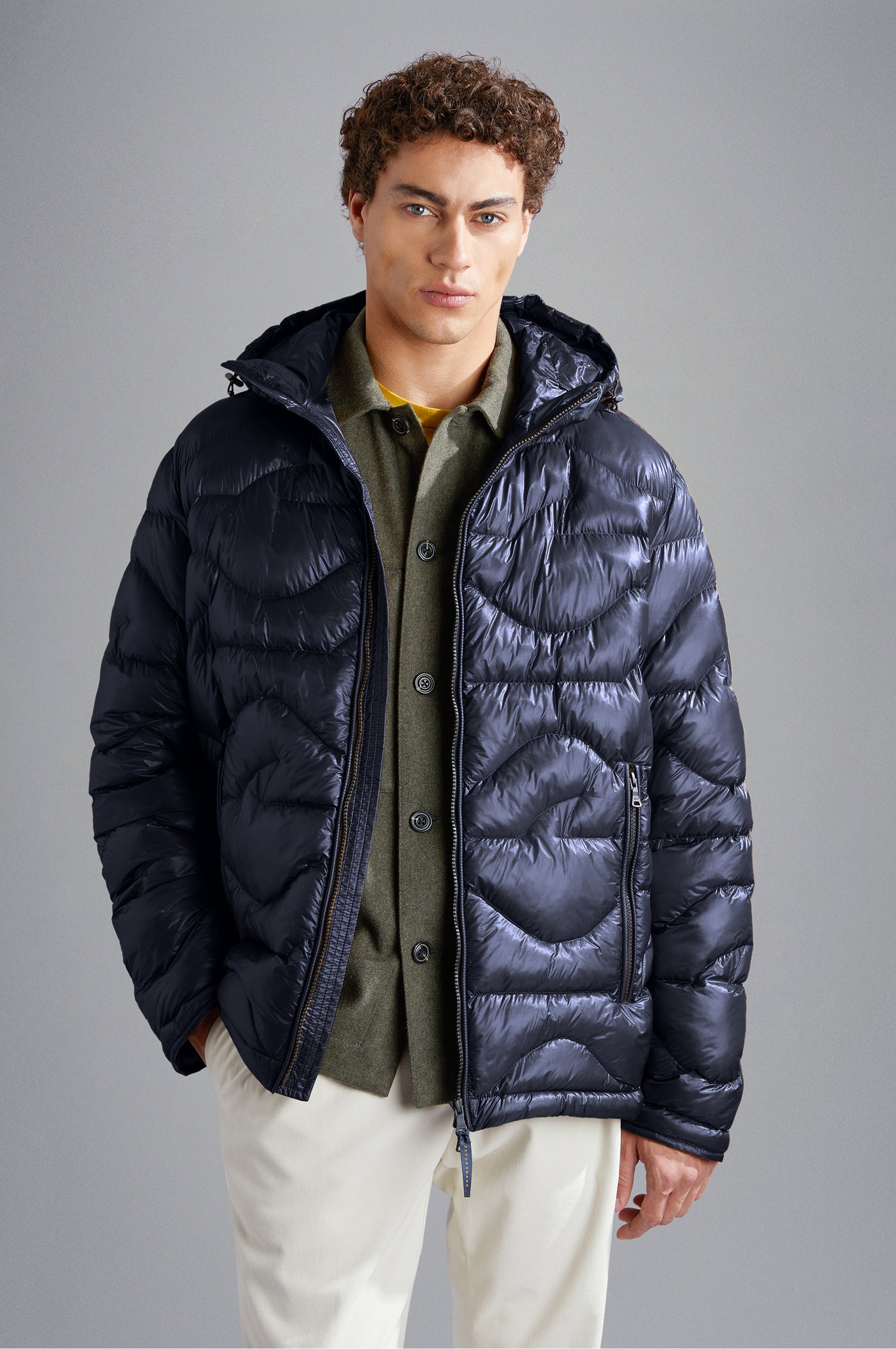 Paul & Shark Monogram Primaloft ThermoPlume Jacket with Shark Fin | Navy