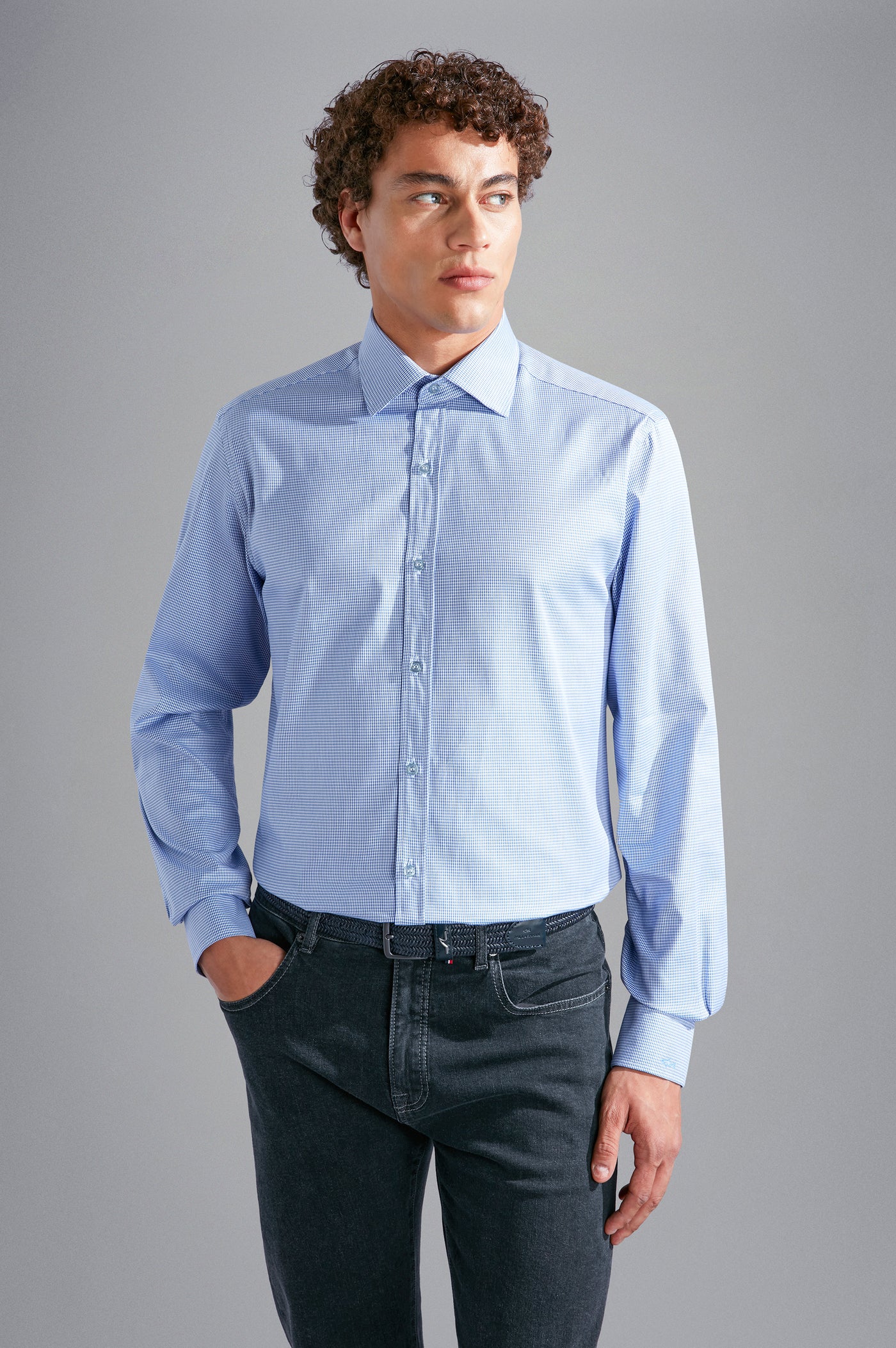 Paul & Shark Cotton Satin Shirt | Blue