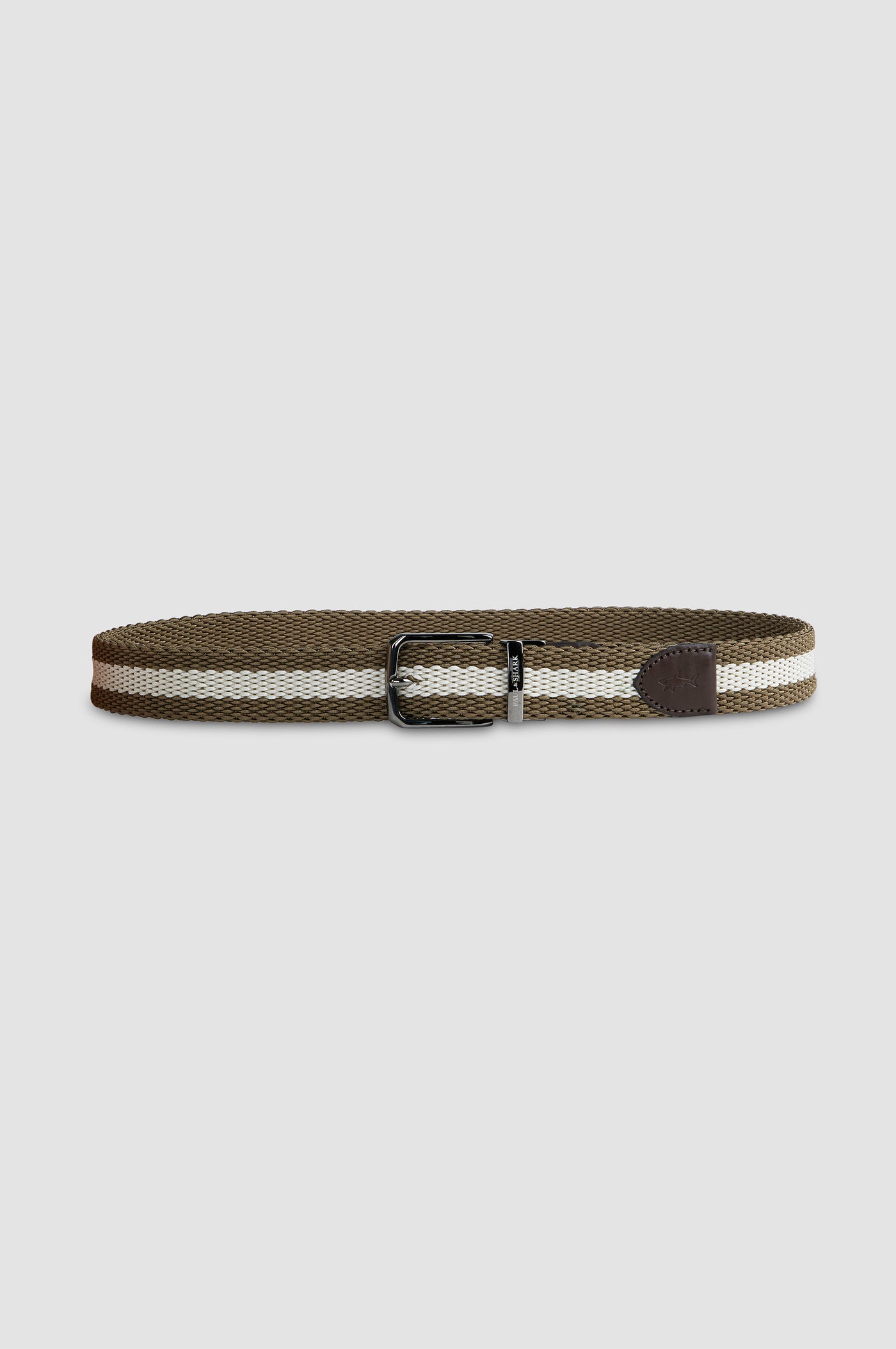 Paul & Shark Woven Stretch Reversible Belt | Brown/White