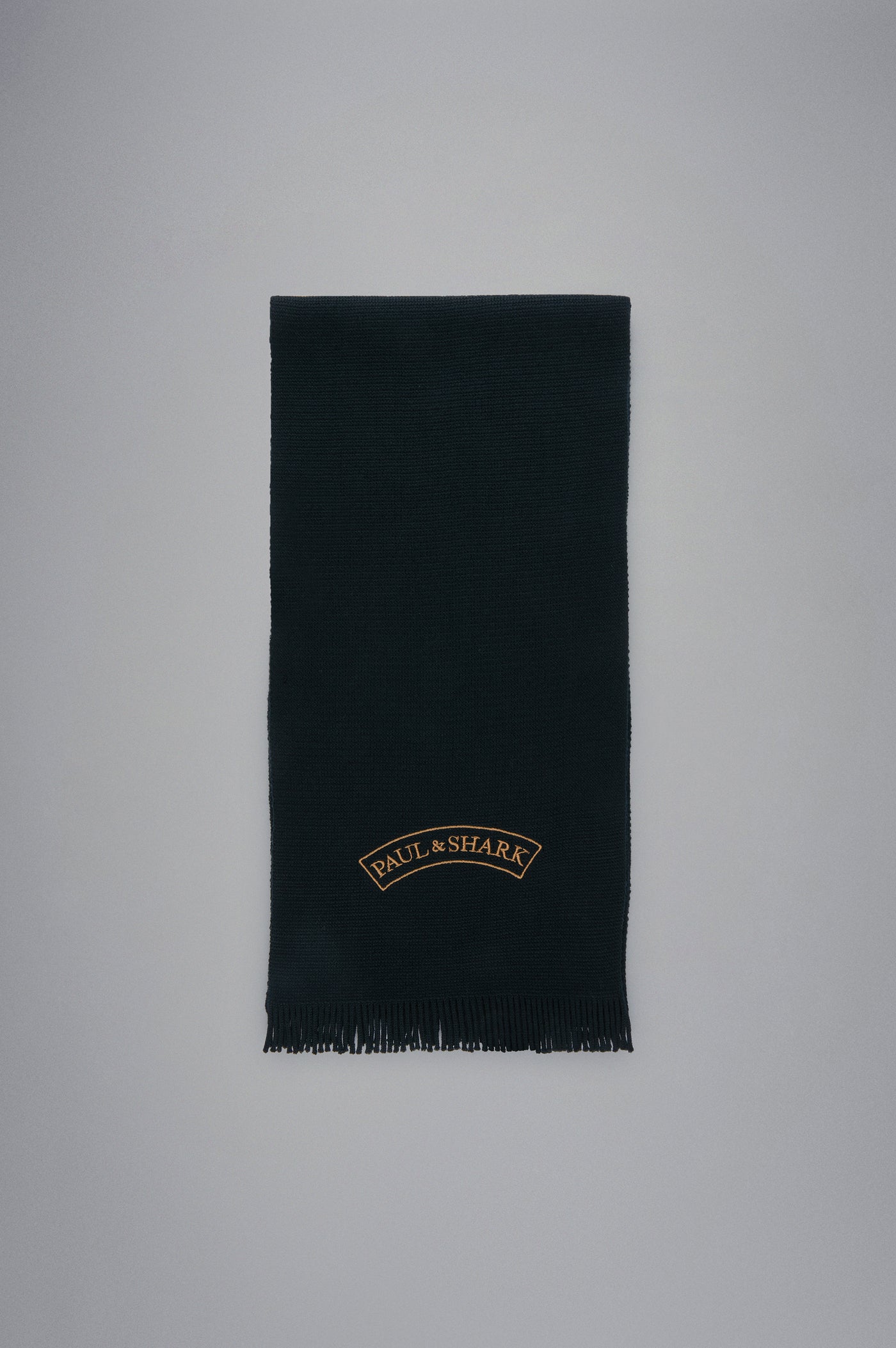 Paul & Shark Moon-Embroidered Wool Scarf | Black