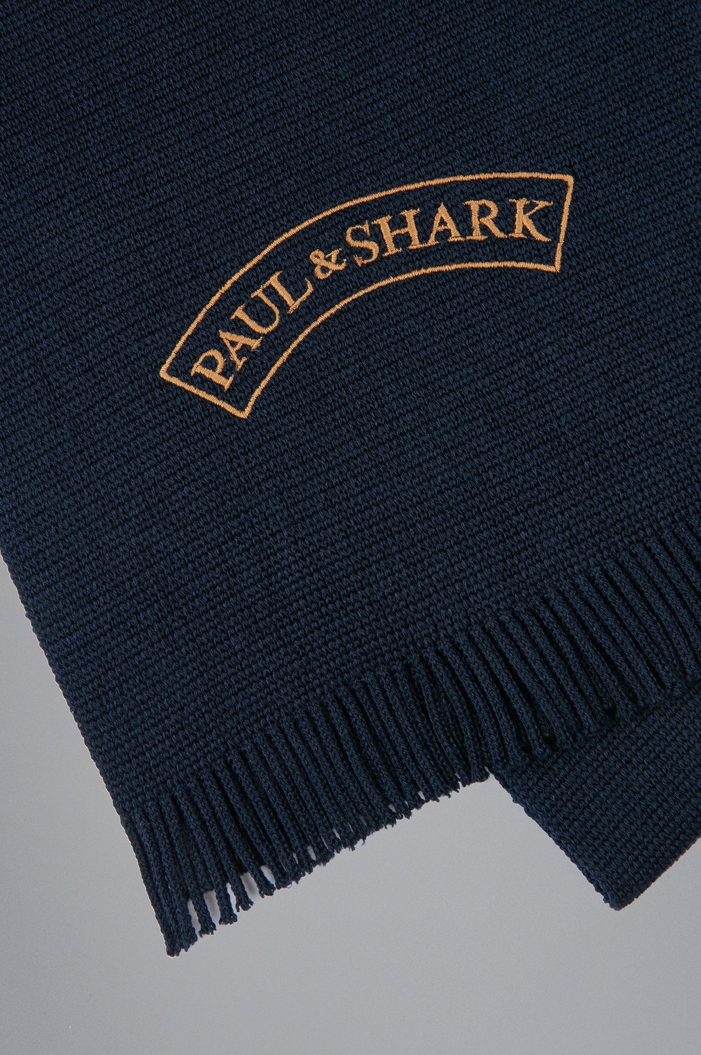 Paul & Shark Moon-Embroidered Wool Scarf | Navy