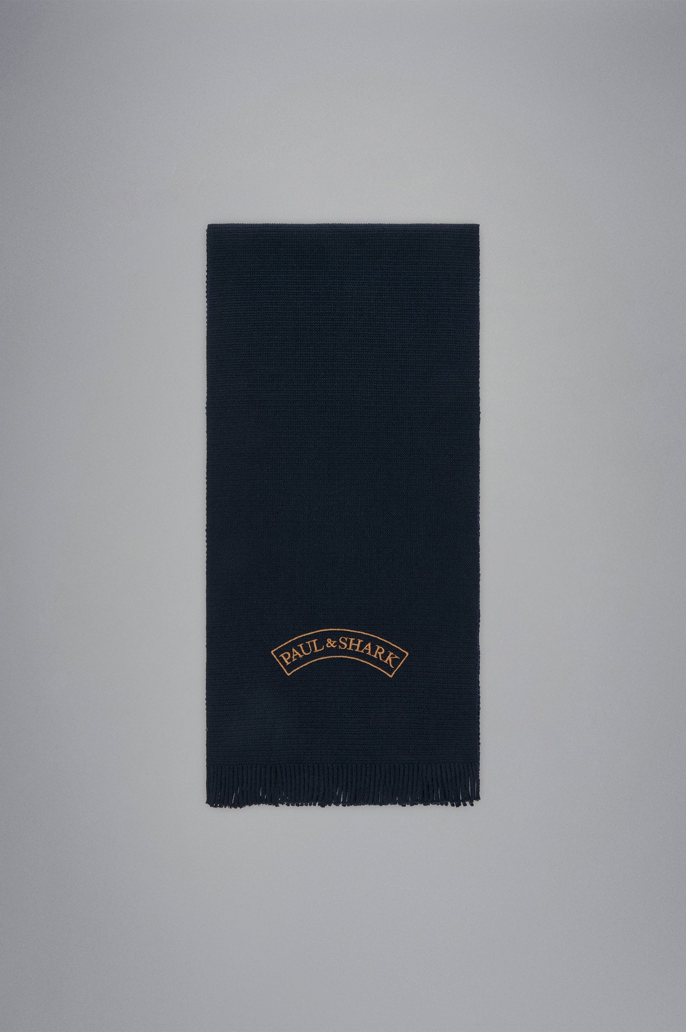 Paul & Shark Moon-Embroidered Wool Scarf | Navy