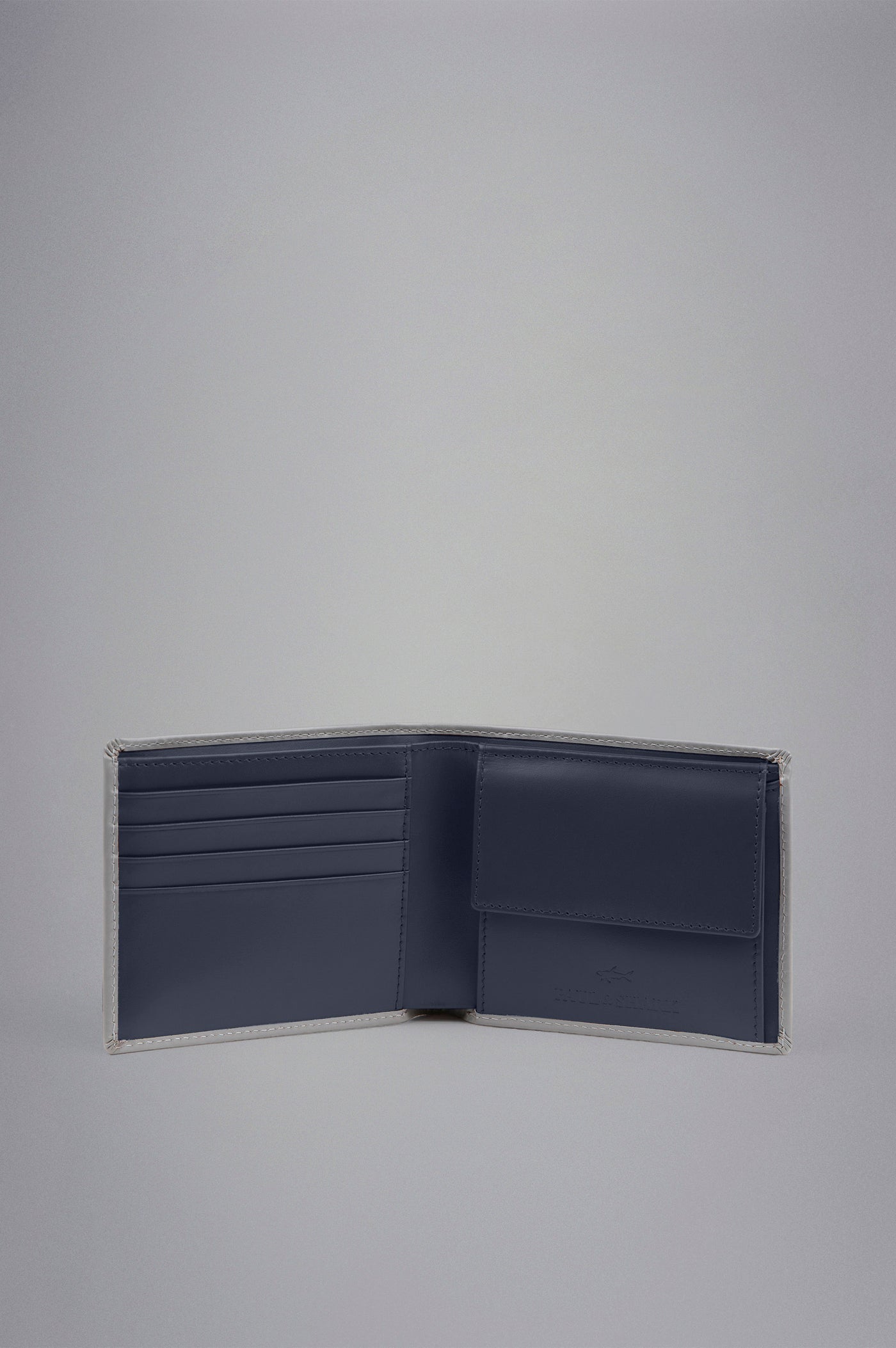 Paul & Shark Fin-embossed Leather Coin Wallet | Navy