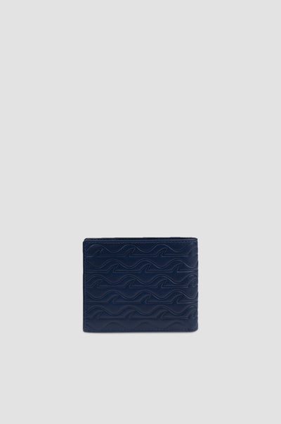 Paul & Shark Monogram Leather Wallet | Navy