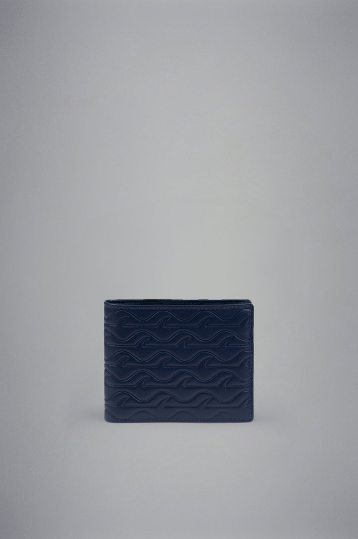 Paul & Shark Monogram Leather Coin Wallet | Navy