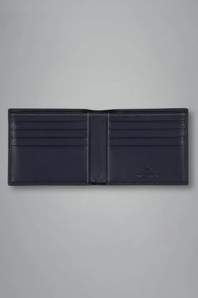 Paul & Shark Monogram Leather Wallet | Navy