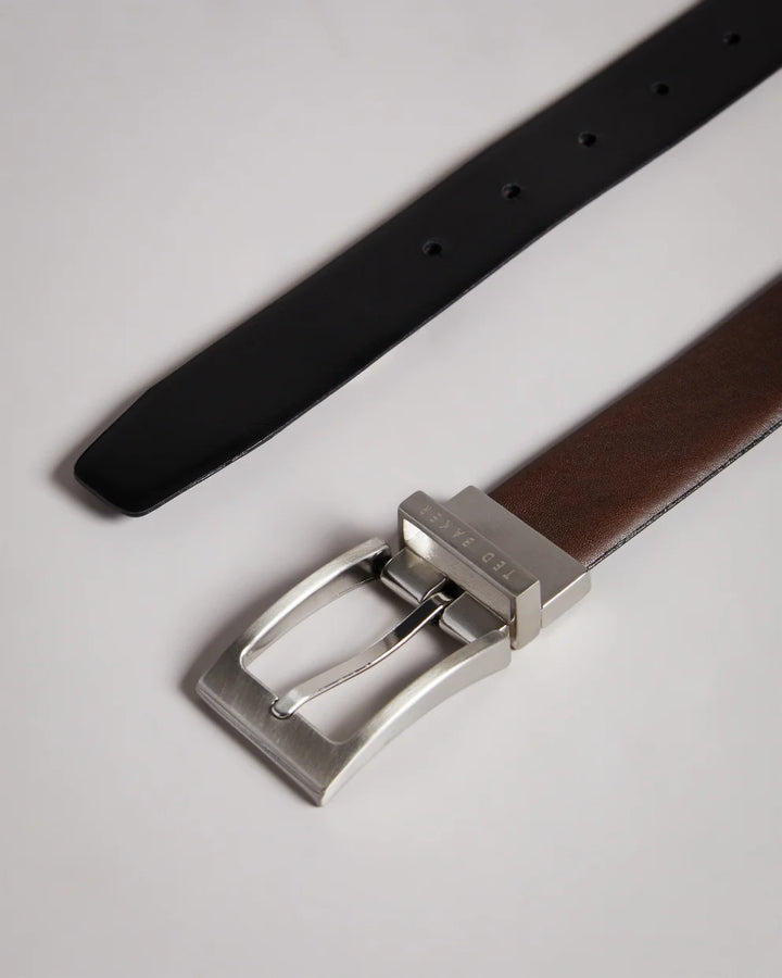 Ted Baker Karmer Reversible Leather Belt | Chocolate/Black