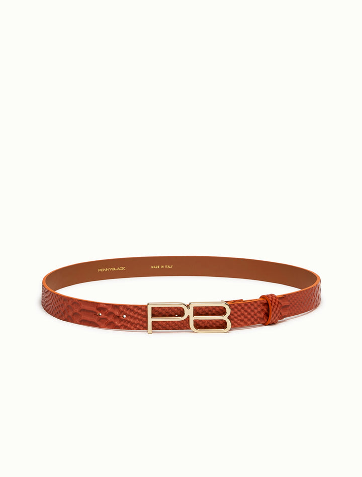 PennyBlack Logo-buckle Belt | Orange
