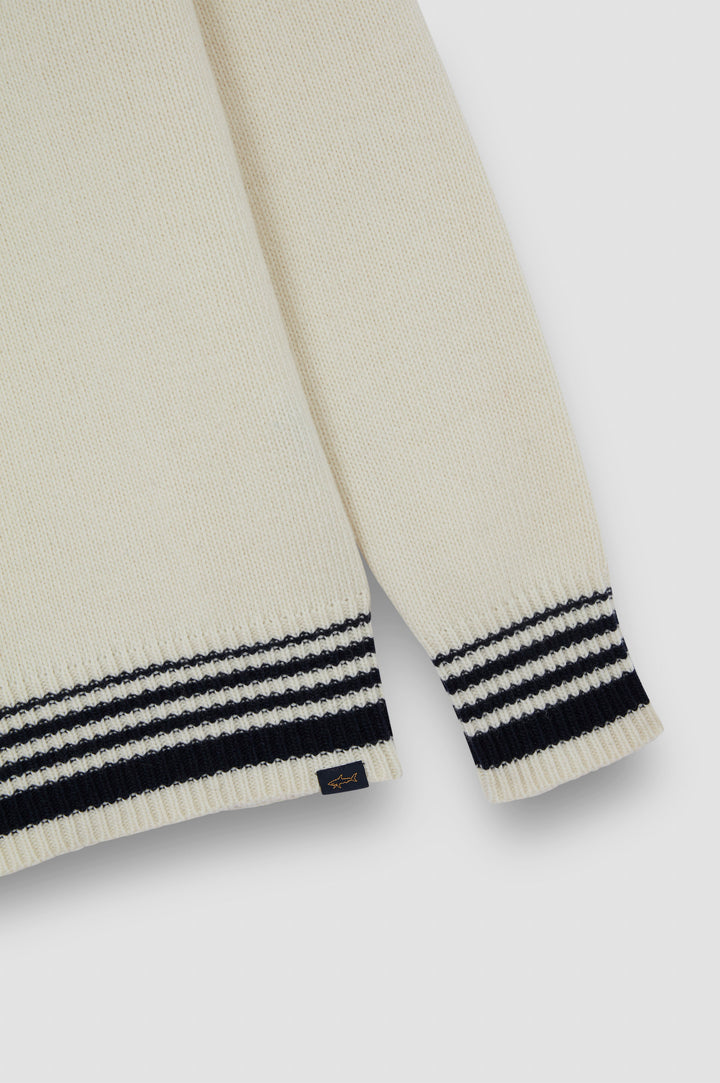 Paul & Shark Re-Wool Crewneck | White