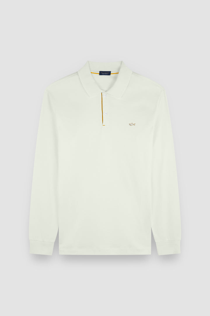 Paul & Shark Metal Shark Aqua Touch Cotton Polo | Cream