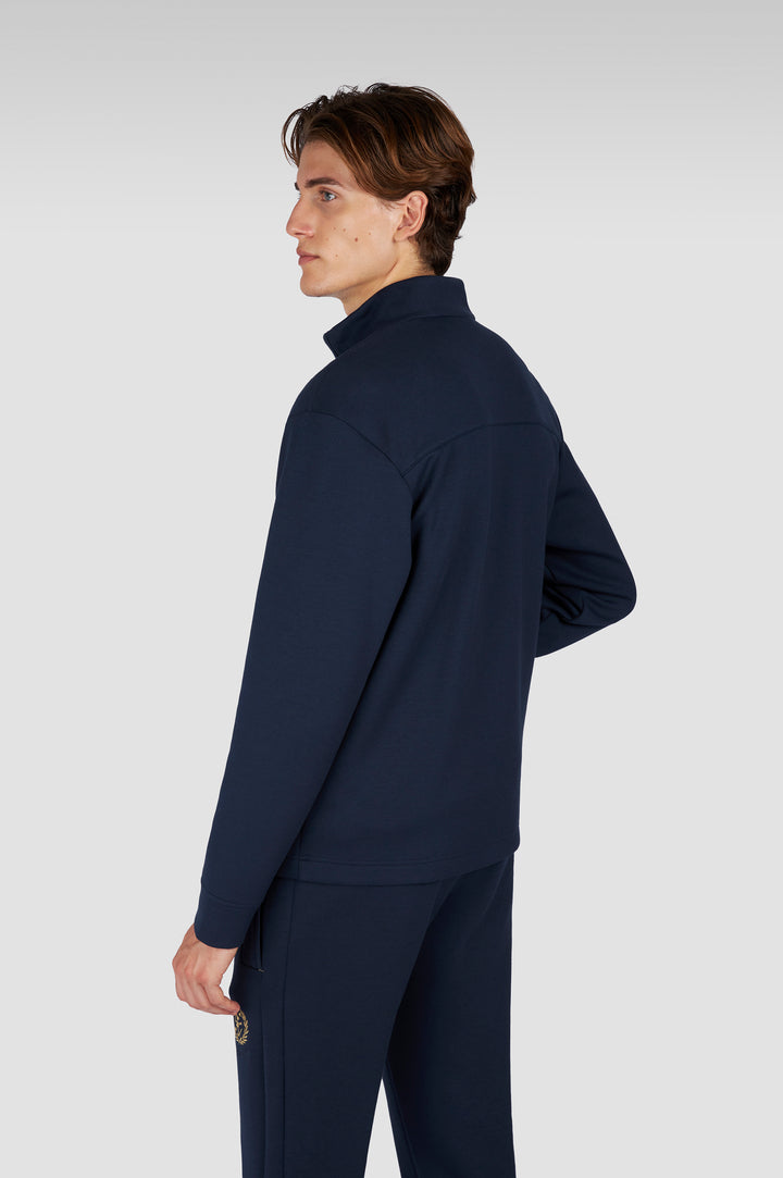 Paul & Shark Heraldic Embroidery Supima® Fleece Cardigan | Navy