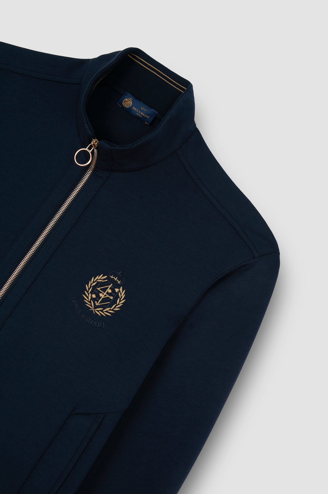 Paul & Shark Heraldic Embroidery Supima® Fleece Cardigan | Navy