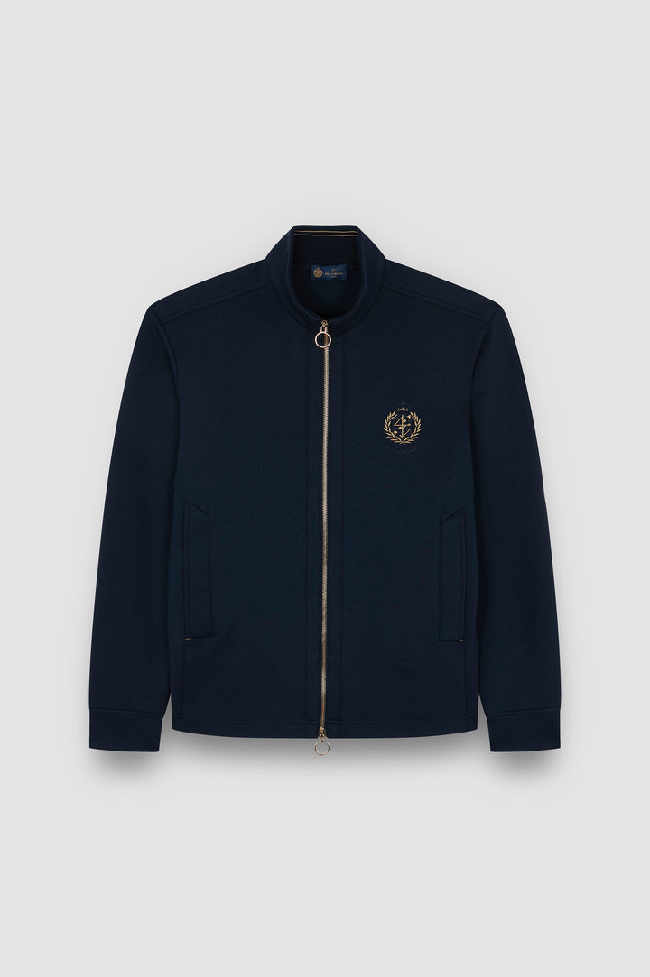 Paul & Shark Heraldic Embroidery Supima® Fleece Cardigan | Navy