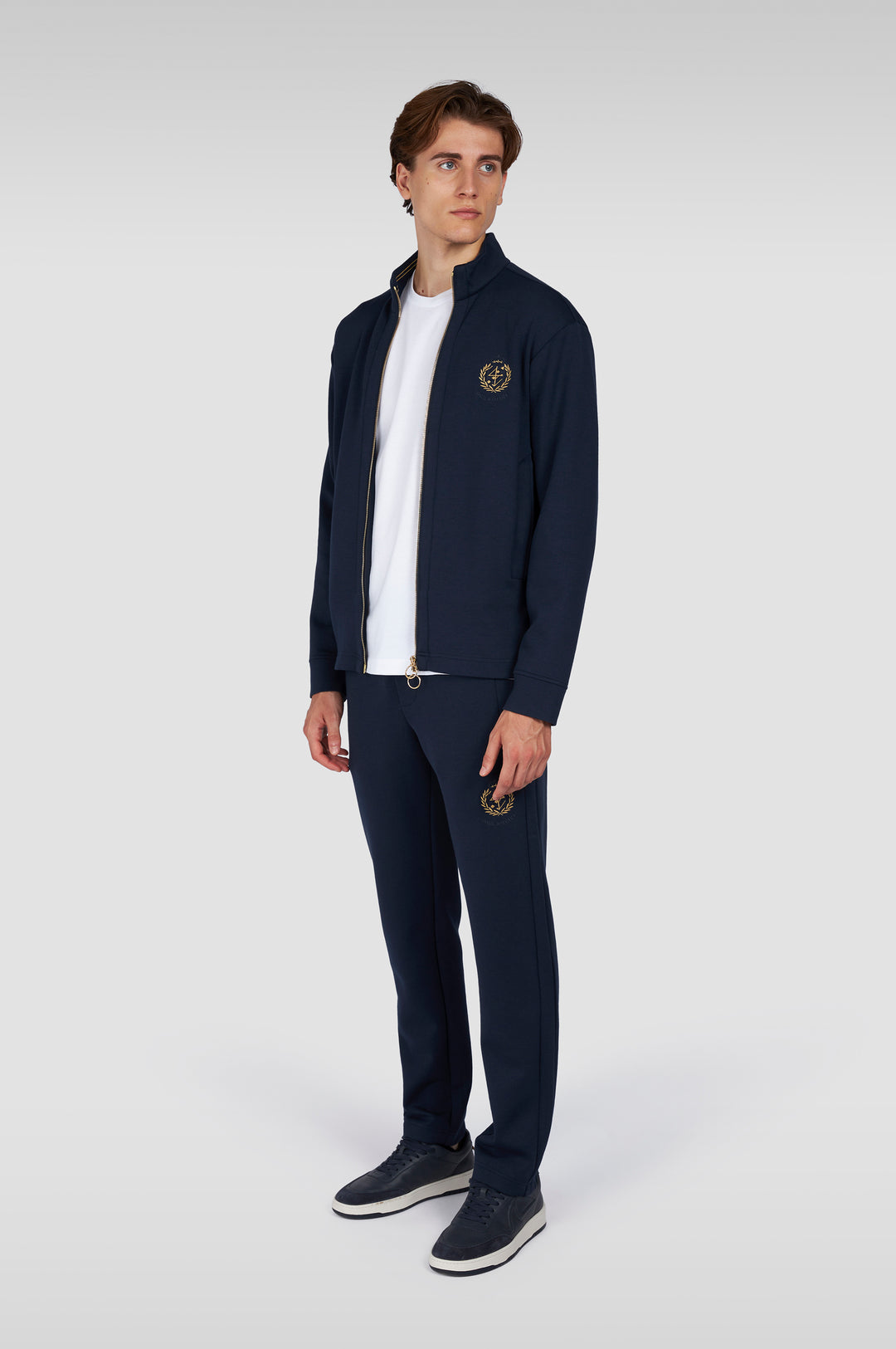 Paul & Shark Heraldic Embroidery Supima® Fleece Cardigan | Navy