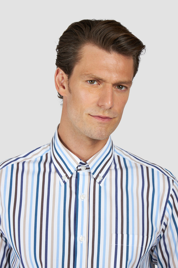 Paul & Shark Soft Touch Cotton Poplin Striped Shirt | Multicolor