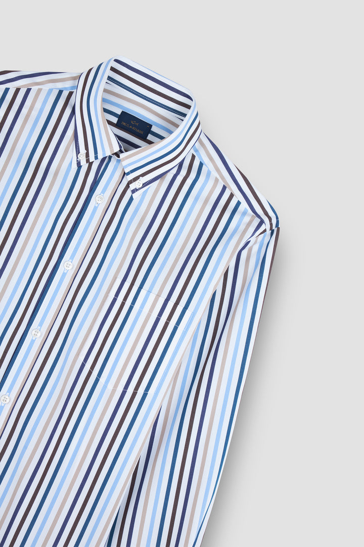 Paul & Shark Soft Touch Cotton Poplin Striped Shirt | Multicolor