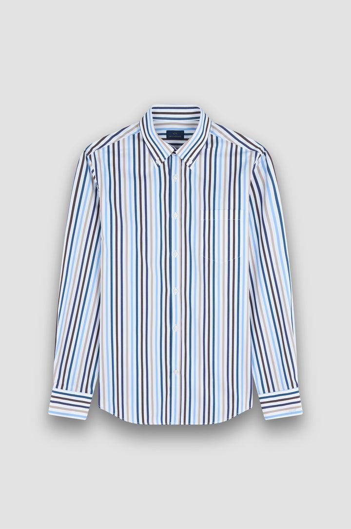 Paul & Shark Soft Touch Cotton Poplin Striped Shirt | Multicolor