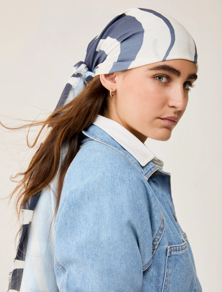 PennyBlack Printed Modal Stole | Blue Palms