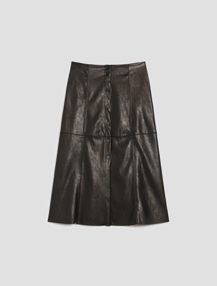 PennyBlack Sibilla Coated Jersey Midi Skirt | Black