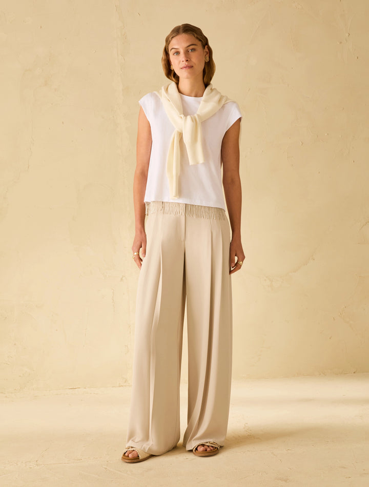 PennyBlack Beaded fringe T-shirt | White