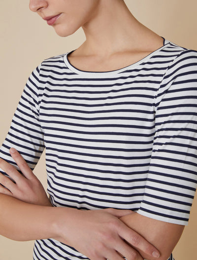 PennyBlack Boat Neck T-shirt | Navy/White