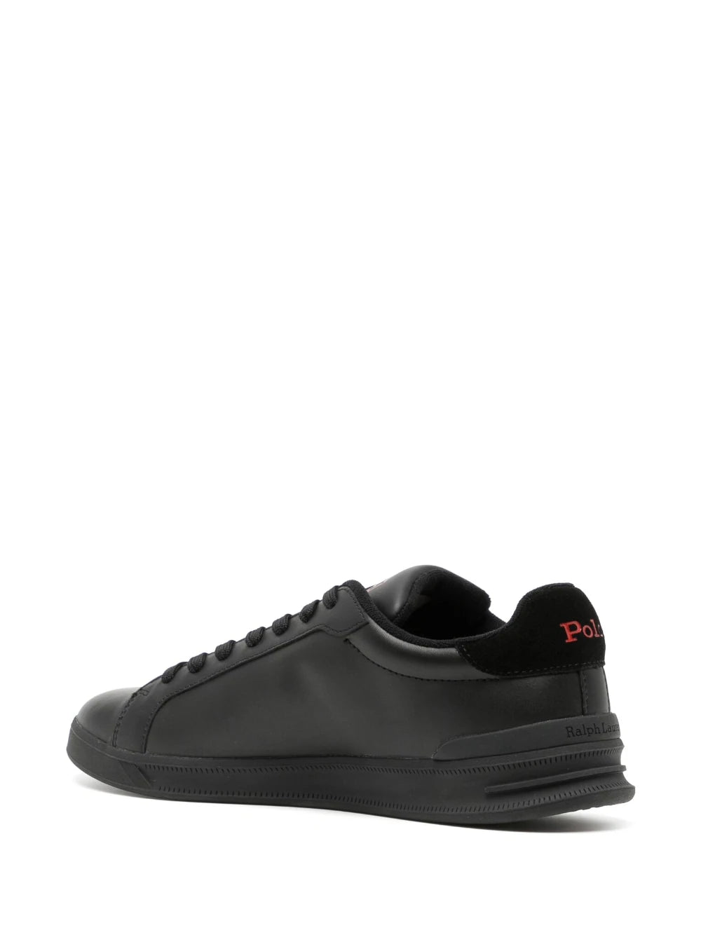 Ralph Lauren Leather Sneakers Low Top Lace | Black