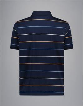 Paul & Shark Double Mercerised Jersey Cotton Polo Shirt | Navy/Multi