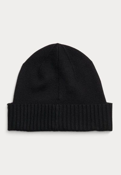 Ralph Lauren Signature Pony Wool Beanie | Black