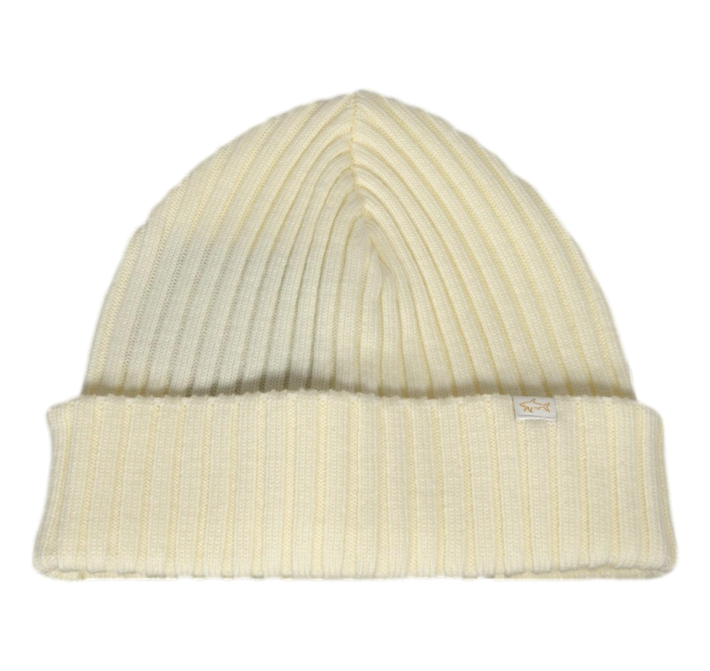 Paul & Shark Shark Tag Soft Cool Touch Wool Beanie | Ecru