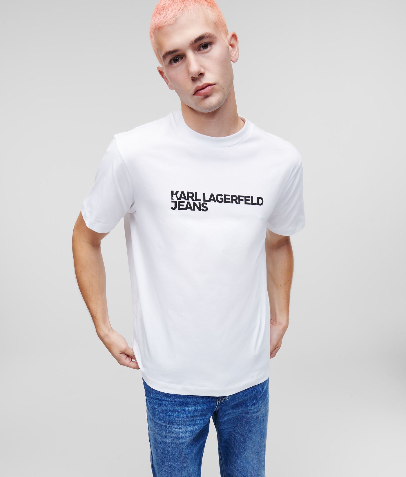 Karl Lagerfeld Logo Regular Fit T-shirt | White