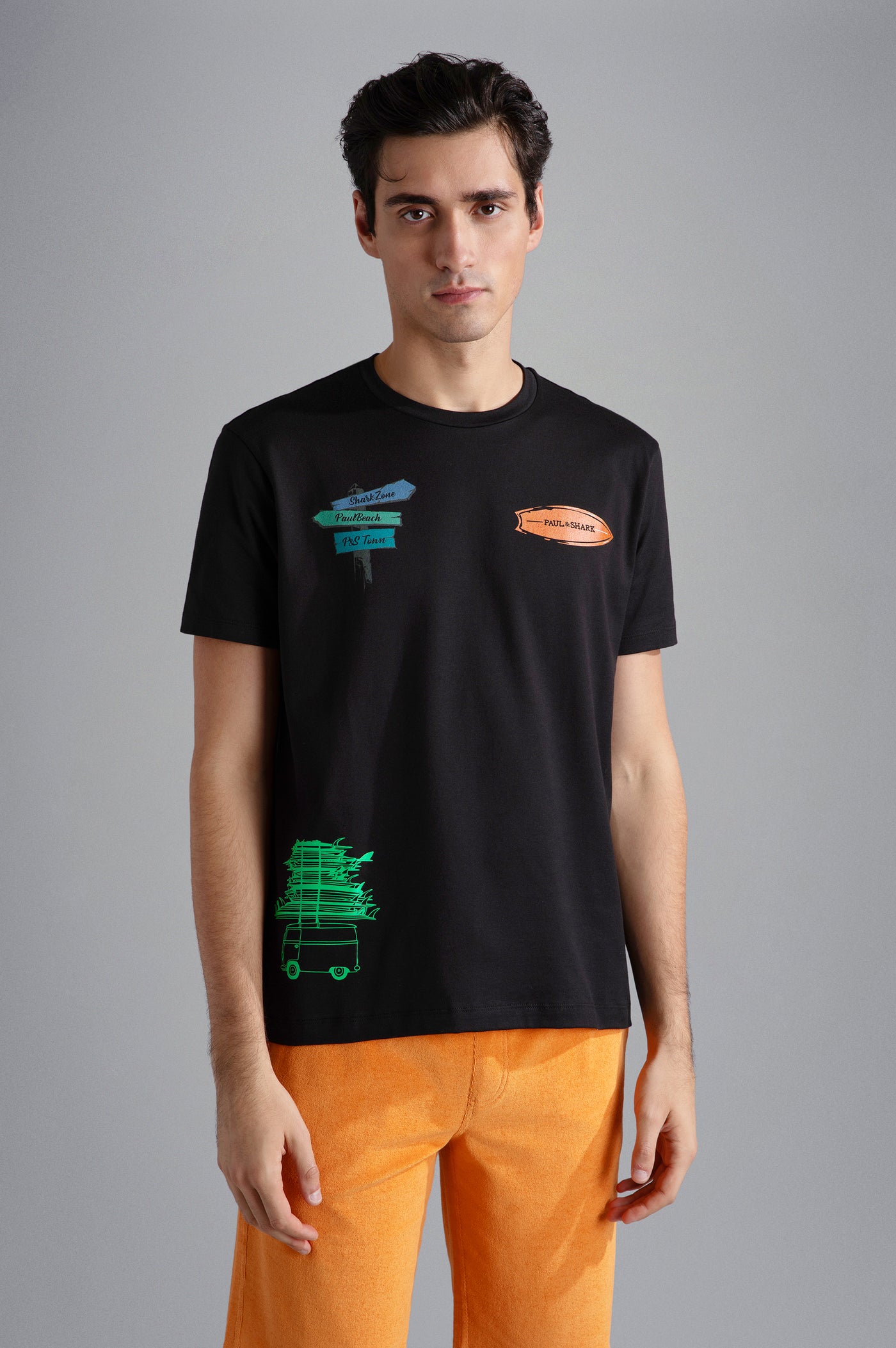 Paul & Shark T-shirt with Prints | Black