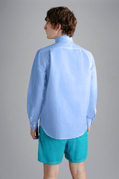 Paul & Shark Linen and Cotton Shirt | Light Blue